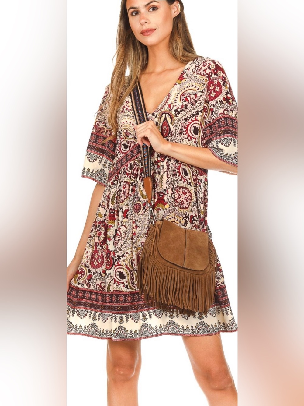 BA&SH Zelda Paisley Mini Dress - Medium